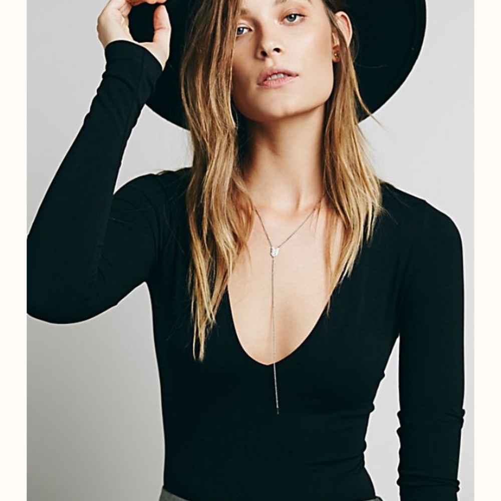 Free People Intimately Seamless Solid Deep V Top